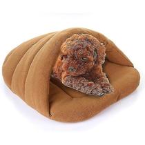 Gaiola de pássaros banhos de pássaros em forma de chinelo polar polar quente engrossar cães de estimação gatos tamanho da casa: m 48 58 26 cm café