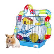 Gaiola Hamster 3 Andares Labirinto Tubo Extra