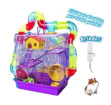 Gaiola Hamster 3 Andares Tubo Super Luxo Lilás + Bebedouro Gaiola Hamster 3 Andares Tubo Super Luxo Lilás + Bebedouro
