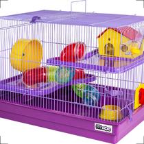 Gaiola Hamster Casinha Roedores Grande 2 Andares Playground - JEL PLAST