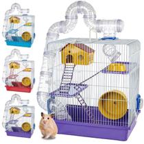 Gaiola Hamster e Gerbil 3 Andares Labirinto Com Grade Branca