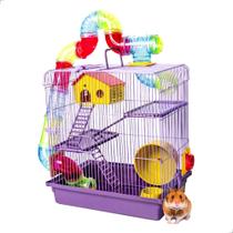 Gaiola Hamster Labirinto Tubo Super Luxo 3 Andares Completa Gaiola Hamster Labirinto Tubo Super Luxo 3 Andares Completa