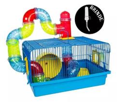 Gaiola Hamster Tubo Luxo Azul Jel Plast