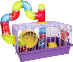 Gaiola Hamster Tubo Luxo Lilasg Jel Plast