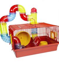 Gaiola Hamster Tubo Luxo Vermelho Jel Plast