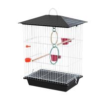 Gaiola Luxo Black para Calopsita Periquito Agapornis - Completa com acessórios