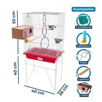 Gaiola Mini Viveiro com ninho externo para Agapornis Calopsita e Periquito Australiano Completa