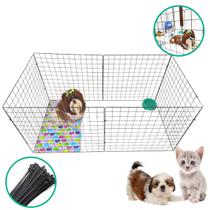 Gaiola Móvel 6 Telas Tela Aramada 60x60cm Pet Gato Coelho Porquinho Cachorro Flexível Modular Segura