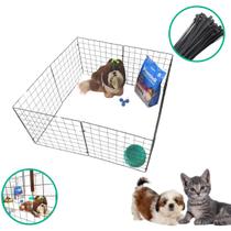 Gaiola Móvel Modular Pet 8 Telas Tela Aramada 40x40cm Gato Coelho Porquinho Flexível Reforçada