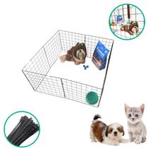 Gaiola Móvel Modular Pet mimo 8 Telas Tela Aramada 40x40cm Gato Coelho Porquinho Flexível Reforçada