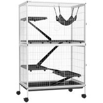 Gaiola para Animais PawHut 5 Andares com Rodízios para Pequenos Pets 80x52x128cm Gaiola para Animais PawHut 5 Andares com Rodízios para Pequenos Pets 80x52x128cm