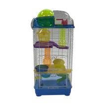 Gaiola para animais YML Gaiola de plástico para hamster anão de 3 níveis 25x25x58cm Gaiola para animais YML Gaiola de plástico para hamster anão de 3 níveis 25x25x58cm