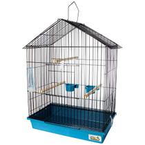 Gaiola Para Calopsitas Teto Aramado Black/Azul Pet Piu Jel Plast