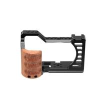 Gaiola Para Câmera De Vídeo Sony Alpha 7C ILCE-7C A7C Com Alça De Madeira Estabilizador De Metal Rig