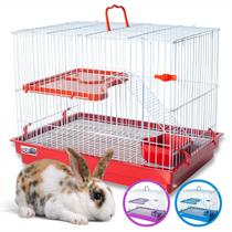 Gaiola Para Coelho Porquinho Da India Hamster Chinchila Grande Completa Com Andar