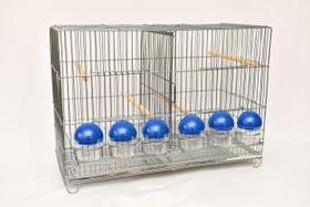 Gaiola para Criar Canário e Aves com 6 Comedouros Azul Zincada Prata Contrerapet Gaiola para Criar Canário e Aves com 6 Comedouros Azul Zincada Prata Contrerapet
