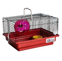 Gaiola Para Hamster Brasileirinha Cor Preto E Vermelho Jel Plast Pet Roe