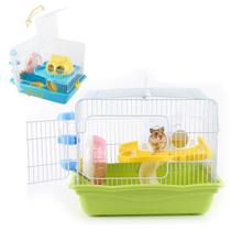 Gaiola para hamster desmontavel com 2 andares jaula para ratos e roedores com brinquedos completa - MAKEDA