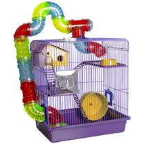 Gaiola Para Hamster Jel Plast Tubo Super Luxo 3 Andares