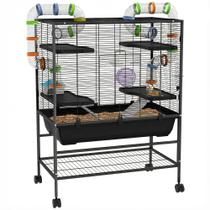 Gaiola para Hamster PawHut Grande 82cm com Túneis e Roda Gaiola para Hamster PawHut Grande 82cm com Túneis e Roda