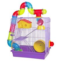Gaiola Para Hamster/Porquinho Com Casa 3 Andares Tubo Luxo