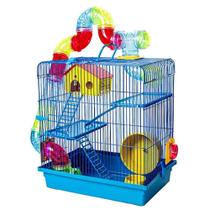 Gaiola Para Hamster/Porquinho Com Casa 3 Andares Tubo Luxo
