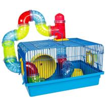 Gaiola Para Hamster Tunel Tubo Luxo Cor Azul Jel Plast Pet Roe