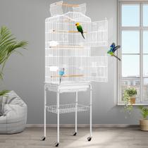 Gaiola para pássaros VIVOHOME 152 cm com tampo e suporte giratório Gaiola para pássaros VIVOHOME 152 cm com tampo e suporte giratório