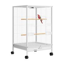 Gaiola para pássaros VIVOHOME, suporte rolante em aço de 76 cm de altura, branco