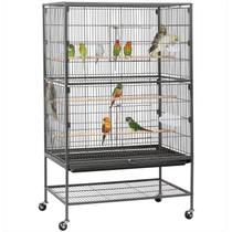Gaiola para pássaros Yaheetech em aço forjado Flight King 132 cm com suporte Gaiola para pássaros Yaheetech em aço forjado Flight King 132 cm com suporte