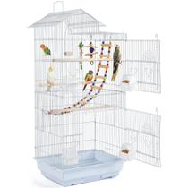 Gaiola para pássaros Yaheetech Roof Top Medium Parakeet 99 cm branca Gaiola para pássaros Yaheetech Roof Top Medium Parakeet 99 cm branca