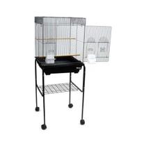 Gaiola para Pássaros YML 46x46cm Topo Plano com Suporte Preto