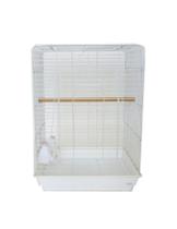 Gaiola para pássaros YML 51x41 cm pequena com tampa aberta branca