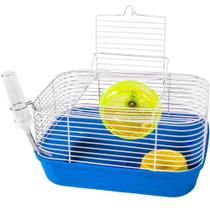 Gaiola Para Roedores Hamster Top Star Rodinha Completa Metal Jel Plast Azul