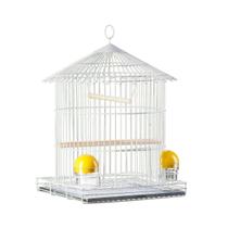 Gaiola Pássaros Mini Redonda Luxo Branca E017A - Gaiolas Londrina
