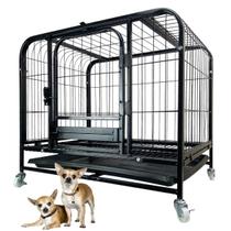 Gaiola Pet Cao Gato Cachorro Animal de Estimaçao Canil Pet Shop Bandeja Removivel Transporte Rodinhas Ambiente Seguro