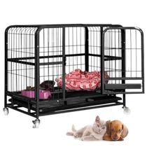 Gaiola Pet Gato Cao Cachorro Canil Pet Shop Transporte Rodinhas Animal de Estimaçao Bandeja Removivel Resistente Seguro