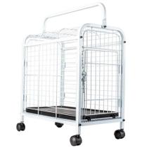 Gaiola Transporte Pets Leva Pet Cor Branco E Preto Jel Plast