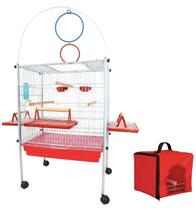 Gaiola Viveiro Confort Para Calopsita Aves Triplex + Bolsa Playground