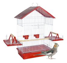 Gaiola Viveiro Para Aves Pequenas Calopsita Teto Plástico Poleiro Com Comedouro Gaiola Viveiro Para Aves Pequenas Calopsita Teto Plástico Poleiro Com Comedouro