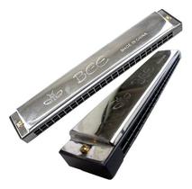 Gaita De Boca Harmônica Bee 48 Furos Prata