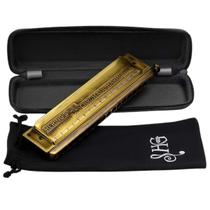 Gaita de Boca Hering Cromatica Antique Gold em Dó com Case 5264C Gaita de Boca Hering Cromatica Antique Gold em Dó com Case 5264C