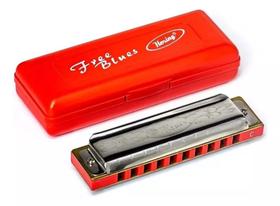 Gaita de Boca Hering Harmônica Free Blues Em Dó (c) + Case