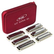 Gaita de Boca Kit Super 20 com 6 gaitas case luxo Hering Gaita de Boca Kit Super 20 com 6 gaitas case luxo Hering