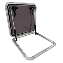Gaiuta Quadrada Alumínio Acrílico Fumê Braço Fixador 50cm Gaiuta Quadrada Alumínio Acrílico Fumê Braço Fixador 50cm