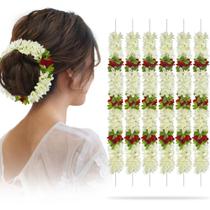 Gajra artificial ZAINY Red White Mogra para cabelos de noiva x6 Gajra artificial ZAINY Red White Mogra para cabelos de noiva x6