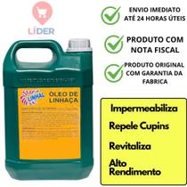 Galão de 5 Litros Oleo de Linhaça Impermeabiliza Madeiras e Evita Cupins