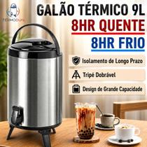 Galão Térmico 9500ml Inox Com Torneira Pés Dobráveis Tampa Rosqueada Conserva Quente Frio Para Café Galão Térmico 9500ml Inox Com Torneira Pés Dobráveis Tampa Rosqueada Conserva Quente Frio Para Café