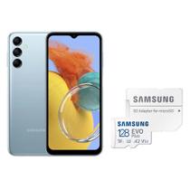 Galaxy M14 5G 128GB Azul + Cartão de Memória 128GB EVO Plus