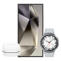 Galaxy S24 Ultra 1TB - Cinza + Galaxy Watch6 Classic LTE 47mm - Prata + Galaxy Buds FE - Grafite